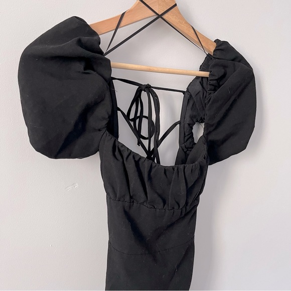 ✨SOLD✨ Zara Linen Blend Black Dress - Picture 4 of 8